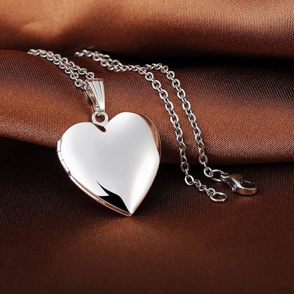 Rostfritt stål hjärta hänge halsband personliga bilder minne foto medaljong Acsergery gåva