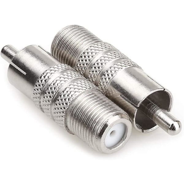 TV T/F Koblingsplugg til RF Koaksial Antenneadapter Type F Hunn til RCA Hann - 2 stk