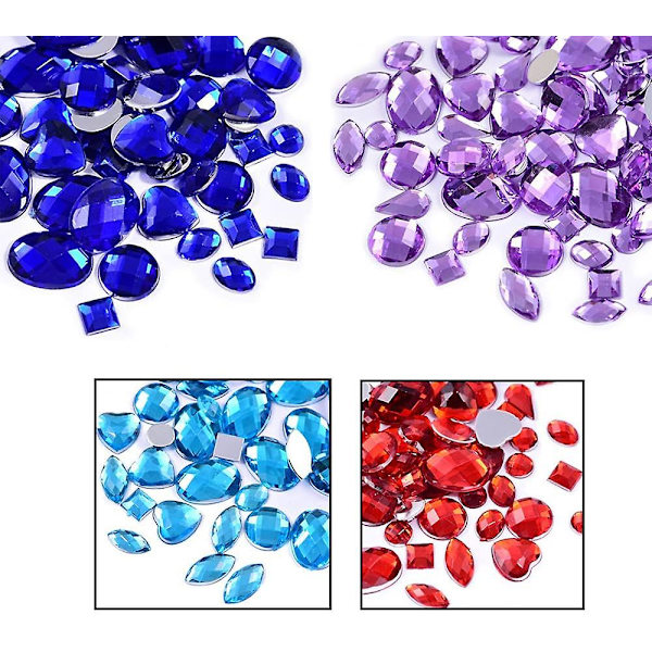Ädelstenar Set 800 Stycken Rhinestones Akryl För Hantverk Färgglada Rhinestones In