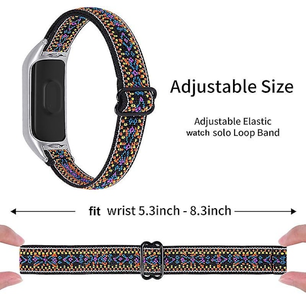 Udskiftningsurrem til Xiaomi Mi Band 7, nylonflettet elastisk justerbar løkke Style 5