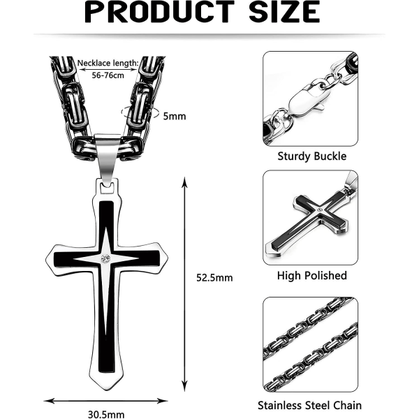 Halsband med kors för män, Acsergery, halsband med kors för kvinnor, Acsergery