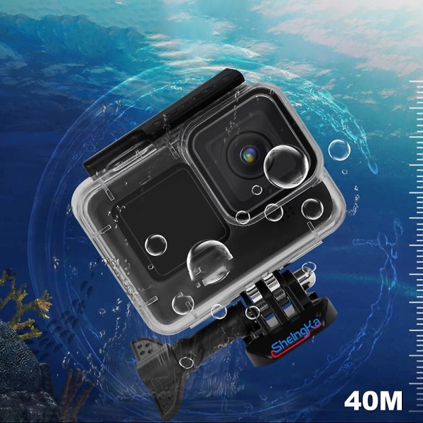 40 m undervattenskamera case för GoPro Hero 9/10, vattentätt skyddande skal