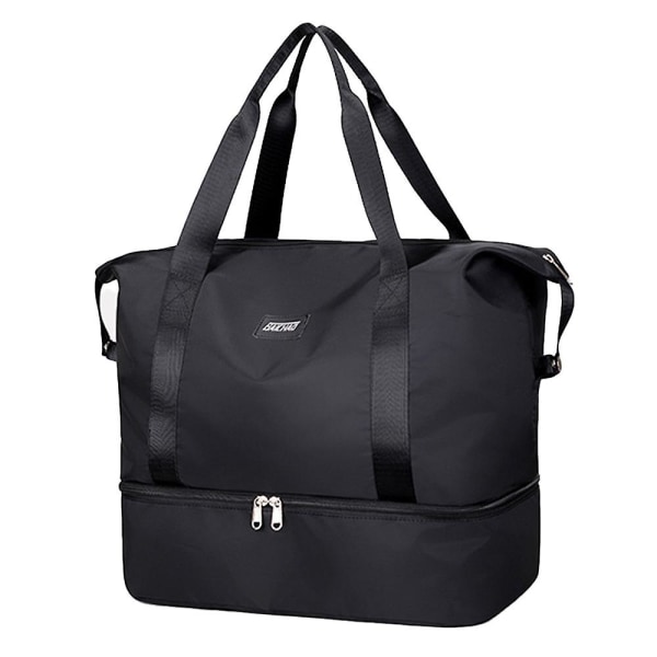 Ladies Rese Duffel Bag, Stor Expanderbar Weekend Portable Bag black