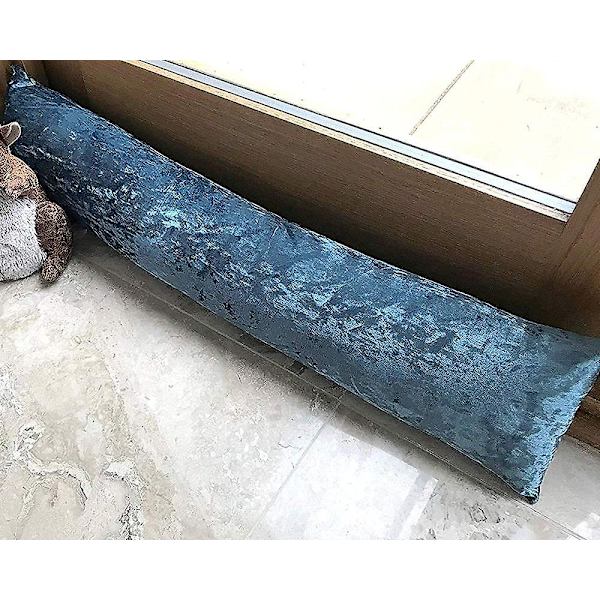 Faux Crushed Velvet In Purple Grape Lång Dörrkudde Vindpropp Tygkorv För Vind Aqua Blue