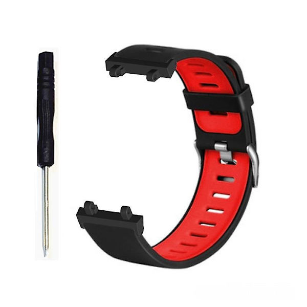 Til Huami Amazfit T-Rex 2 Dual Color Sports Watch Band Silikone Armbånds Udskiftning Black  Red