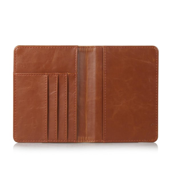 Multifunktionell PU-läder Bi-fold plånboksfodral Passfodral Brown