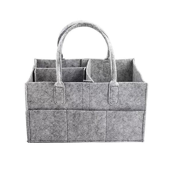 Foldbar Baby Ble Organizer, Bærbar Opbevaringskurv med Udskiftelige Rum (grå)