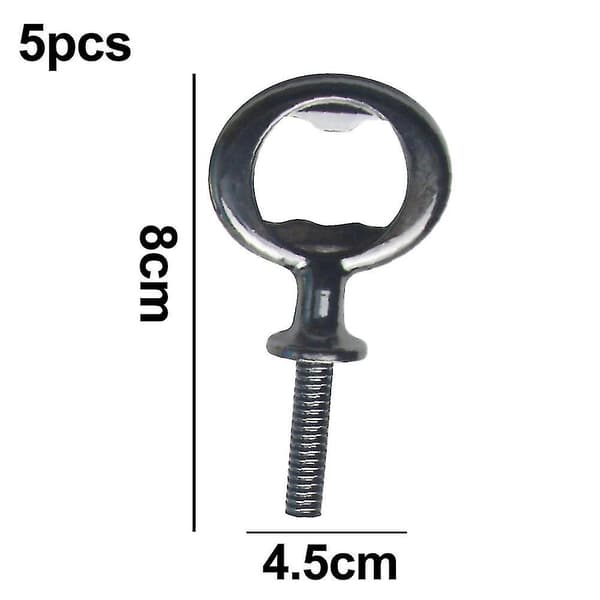 Metall Flaskeåpner Blank Rustfritt Stål Flat Flaskeåpner Innlegg Kit Gjenget Ølåpner Black