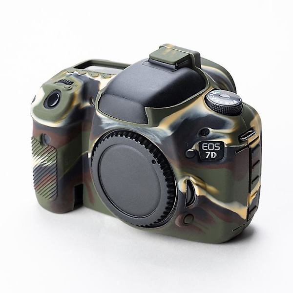 DSLR-kamerans anti-dropp silikonfodral för Canon EOS 7D, mjukt skyddande fodral Camouflage