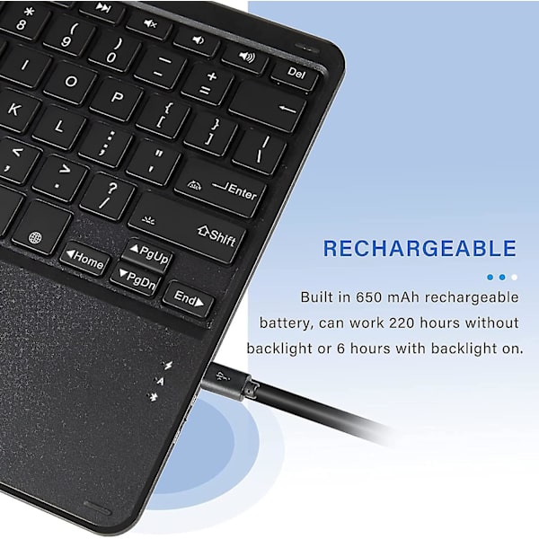Bagbelyst Bluetooth Tastatur Etui Med Trackpad Til Samsung Galaxy S7 Plus 12