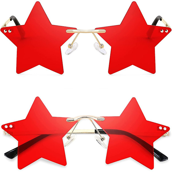 Heytea Kantløse Stjerneformede Solbriller Kvinder Mænd Personlighed Pentagram Festbriller Trendy Farve Briller B2833