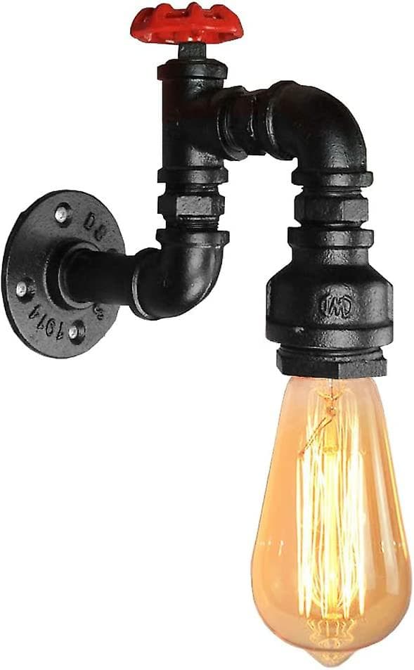 Industriel LED Smedejerns Væglampe E27 Base Sort (1 Pakke)