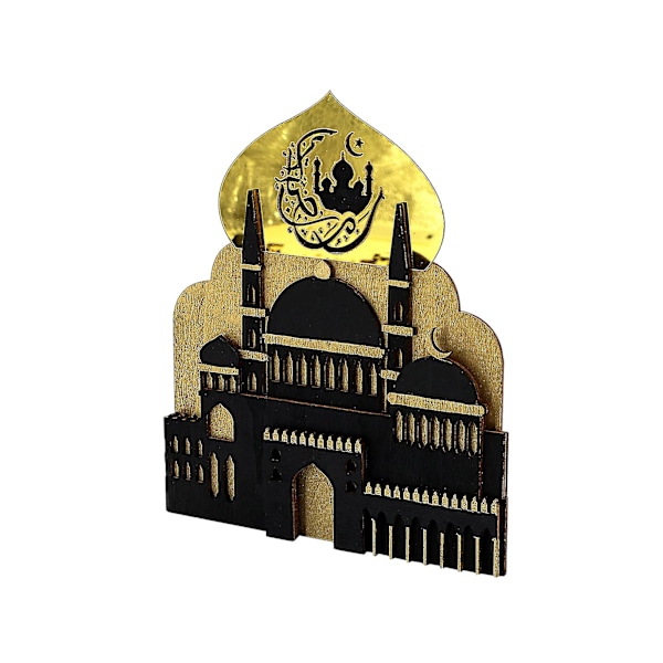 15 % rabatt Mubarak Ramadan Eid Moonlight Night Light, klassisk muslimsk islamisk Eid hantverkslampa Black