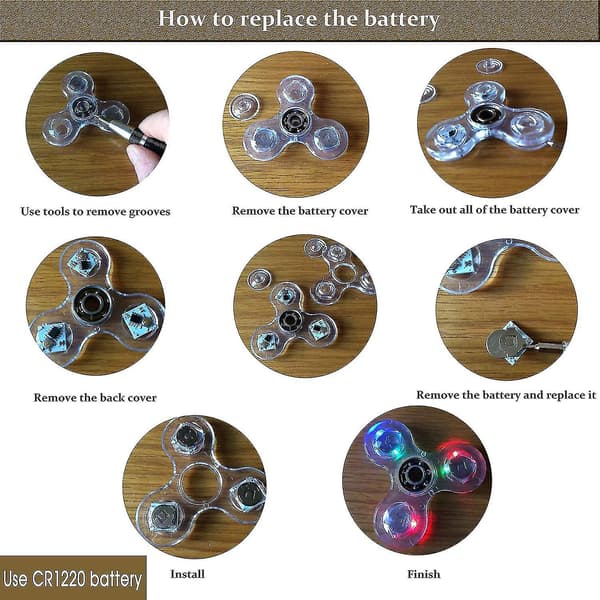 Krystal Luminous LED Lys Fidget Spinner Hånd Top Spinners Gløder i Mørke EDC Stressaflastende Legetøj Gyroskop