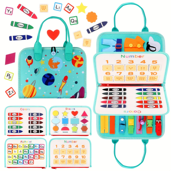 Susimond Busy Board för småbarn i åldern 1 2 3 4 5, Montessori-leksaker, förskolepedagogisk sensorisk aktivitetstavla