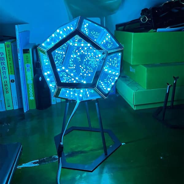 Infinity Dodekaeder LED Nattlampe For Fest, Møbeldekorasjon Bordlampe