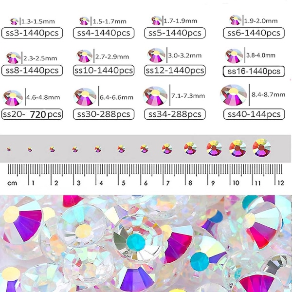 Flat Back Nagelkristaller, Glaskristall Rhinestones För Craft Nails Danskostymer loose diamonds