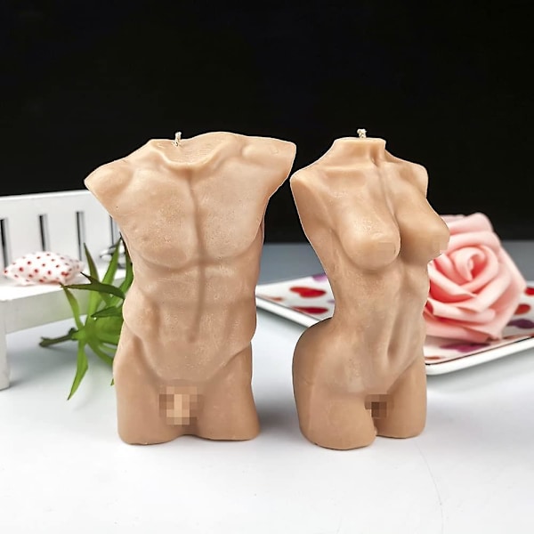 3D Kvinde Mand Torso Lysform, Mandlig Kvindelig Menneskekrop Form Silikoneform Til Lysfremstilling Epoxy Resin Støbning Gips Statue Dekoration DIY Håndværk
