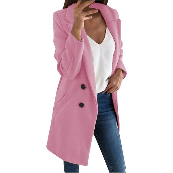 Elegant Womens Plus Size Warm Coat Cardigan Vinter Solid Långärmad Ytterplagg