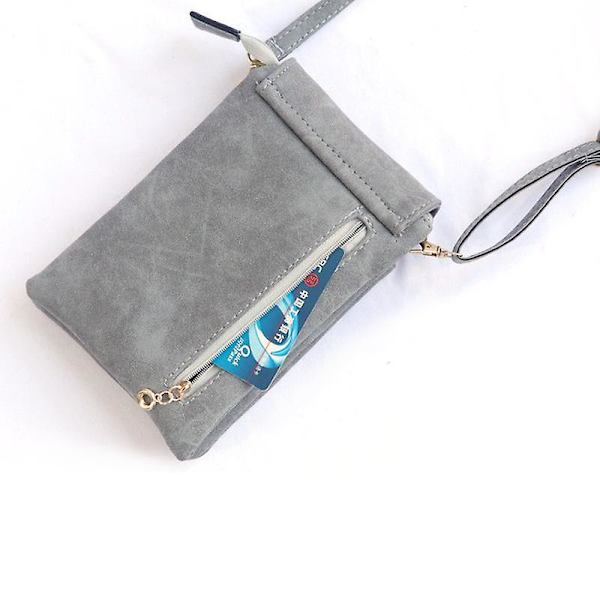 Retro PU-nahkainen olkalaukku pieni olkalaukku puhelimen säilytyspussi matkalaukku Grey Matte