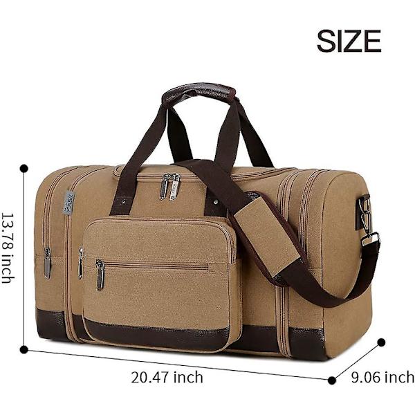 Canvas Resväska Stor Crossbody Väska Stor Kapacitet Resväska Weekendväska Bekväm Handbagageväskor Herrar Duffelväska Green