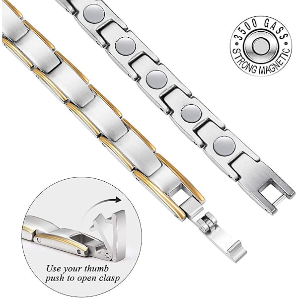 Magnetiske armbånd til Acsergery kvinder Titanium stål magnetisk armbånd justerbar gave