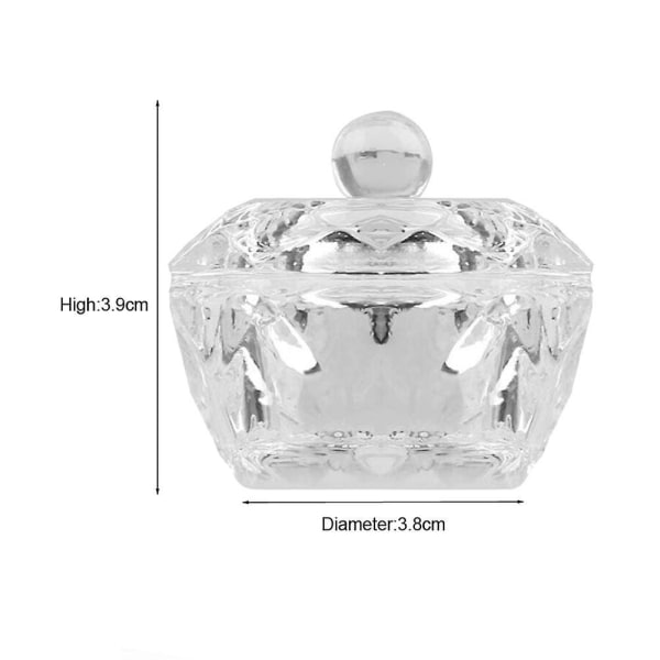 2 st genomskinliga nagelkonst akryl vätskepulver skål glas skål nagel kristall skål glas naglar kopp glas dapping skål glas med glaslock för akryl