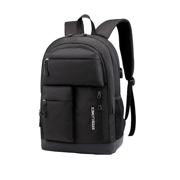 Ny Laptop Rygsæk, Forretningsrejse Med USB Opladningsport, Vandafvisende College Computertaske Til Kvinder & Mænd Passer Til 15.6 Tommer Laptop Black