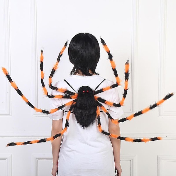 Eläväisen näköinen jättiläishämähäkki Halloween-koristeisiin - Pehmeä karvainen pelottava hämähäkki Halloweenin ulkopihan ja kuistin sisustukseen & sisätilojen hämähäkinverkkokoriste,