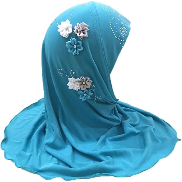 Små flickor Blommor Hijab Mjuk One Delig Bonnet Hat Arabisk Bandana För Acsergery 2-6 år present