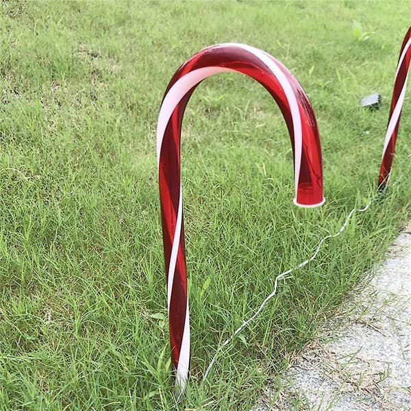 4 stk. bakkenivålamper 8 LED Vanntette utendørs hagelys