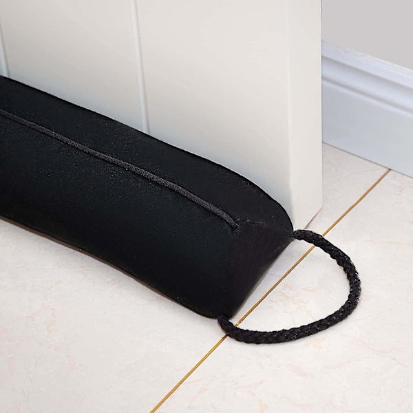 38 tommers vindstopper for dør og vindu, avtakbar og vaskbar vektet fransk 38 inch Black Triangle