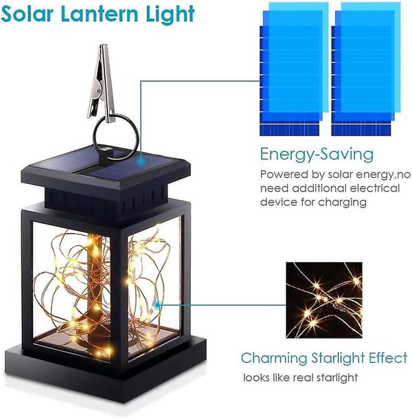 2 Pakning Utendørs Solcellelykt, LED Solcellelykt, IP44 Vanntett Solcellehagebelysning LED Solcellelys For Hage, Balkong, Kafébar