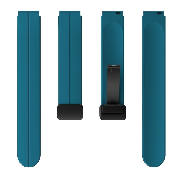 For Keep B4/Huawei Watch Fit Mini 16mm Silikonrem Erstatning Klokkereim, Svart Foldespenne Cyan