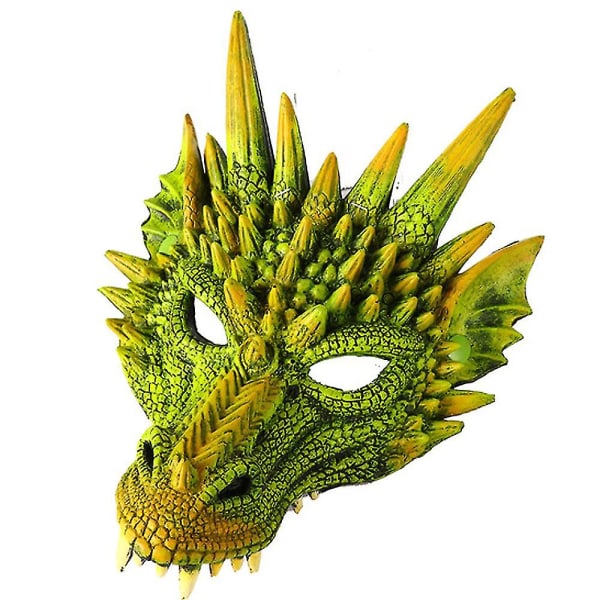 Dragemaske Karneval Cosplay Udklædning Halloween Kostume Til Unisex Green