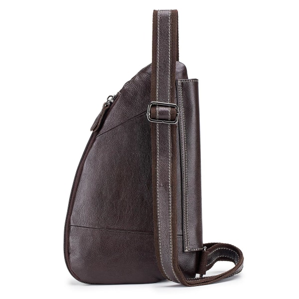 BULLCAPTAIN 125 Sport Casual Herr Bröstväska Toppskikt Kohud Crossbody Enstaka Axelväska Coffee