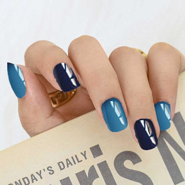 Farve Tryk-på Manicure, Solid Farve Mani style 2