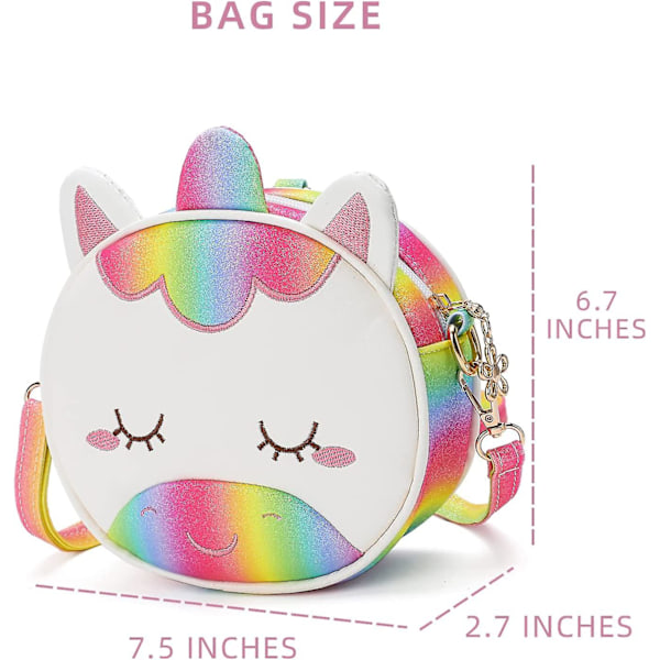 Liten flicka crossbody väska Toddler plånbok väska läder baby ryggsäck för barn flickor (röd grön regnbåge)