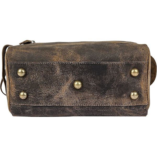 Premium Buffalo Læder Unisex Toilettaske Sæt (distressed Tan) Distressed Tan