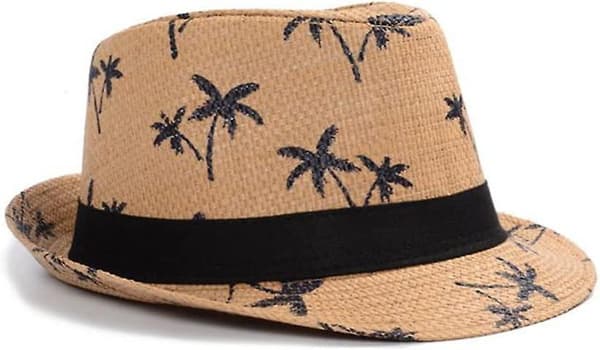 1 stk. Acsergery Sommerhat Palm Britisk Stil Modehat Strandhat Foldbar 56-58cm Gave