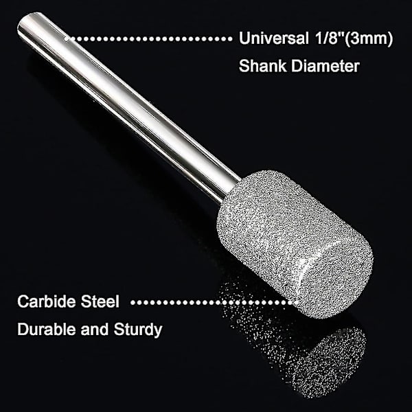 12 stk. Diamantfræser Bits Kompatibel med Sten Sten Keramik Dremel Rotationsværktøjer