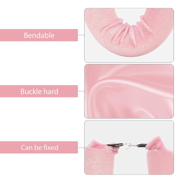 SBSGV 3-pack Värmefria Lockar Hårcurlers, Flexibla Satin Värmefria Långa Hårrullear, Mjuka DIY Våghårrullear Stylingverktyg för Långt Medellångt Hårlås Pink