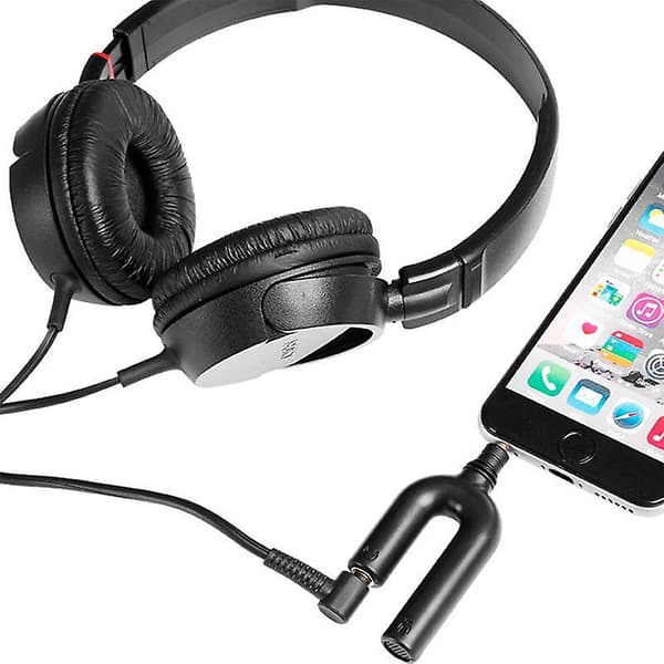 3,5 mm TRRS-mikrofon med 3-posisjons 3,5 mm headset-splitteradapter for iPhone / iPad / iPod Touch