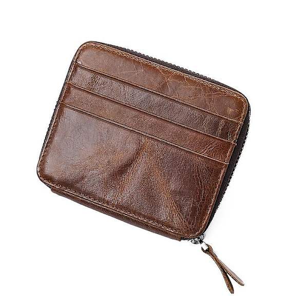 Retro Stil Multi-slots Äkta Läder Herr Bi-fold Plånbok