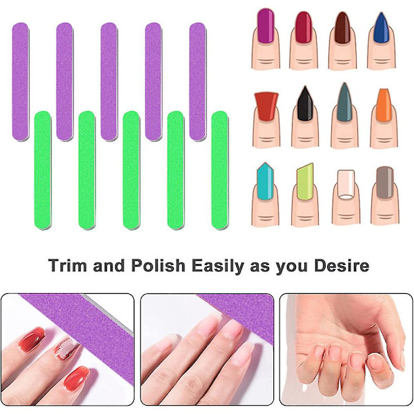 10 st dubbelsidiga nagelfilar i smärgel Emery Board Manikyr Pedikyrverktyg style3