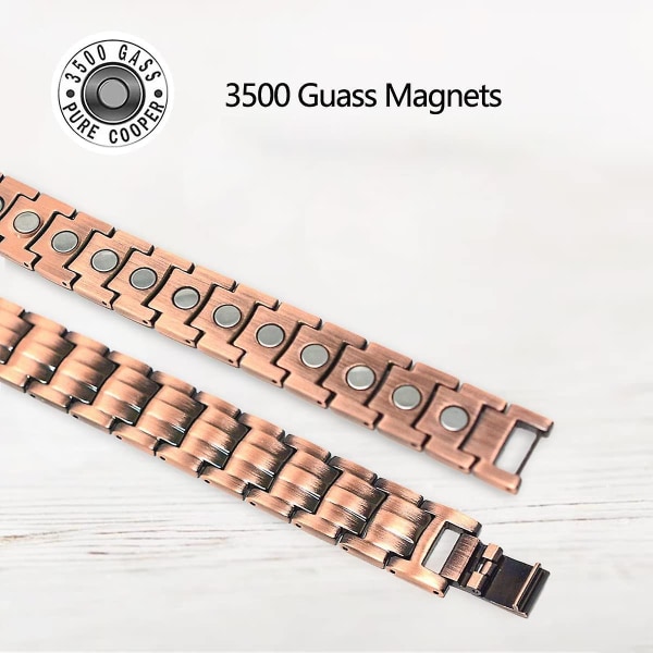 Magnetarmband för män Soild Koppar Magnetiska armband med Acsergery Starka Magneter Present