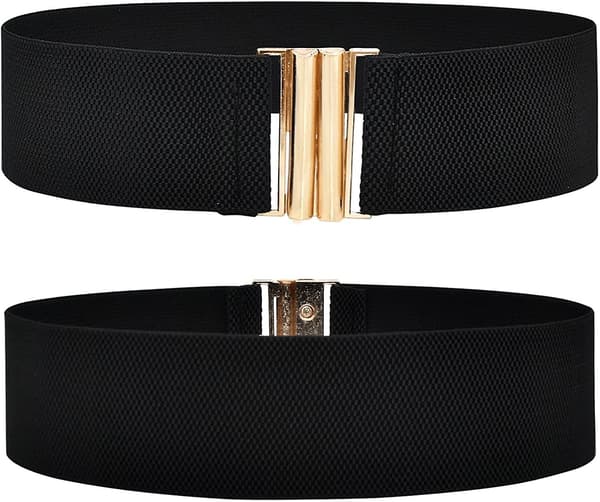 3 Stykker Brede Elastiske Bælter til Kvinder, Vintage Elastiske Taljebælter Mode Cinch Taljebånd