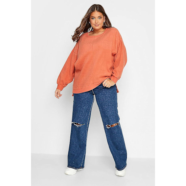 Mocha brun fleece sweatshirt för kvinnor plus size curve