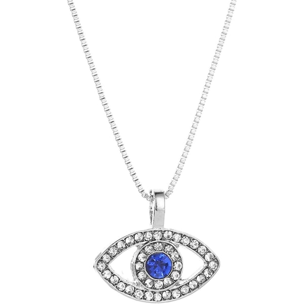 Halsband med ont-öga-hänge, tunn lådkedja, italienskt silverhalsband, lång kedja, Acsergery-present