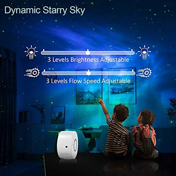 Galaxyprojektor Stjärnprojektor med LED-nebulamoln 2-i-1 Himmelljusprojektor med fjärrkontroll 360-graders rotation för barn vuxna sovrum Gray